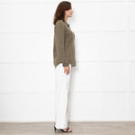 Notshy Green Cashmere Popper Front Shirt
