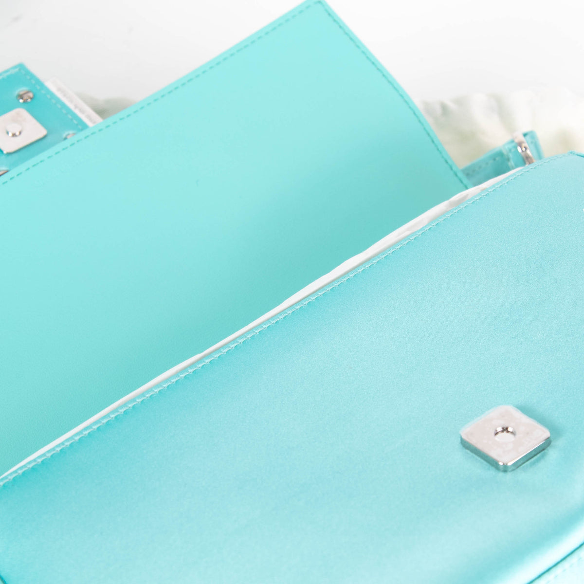 Fendi X Tiffany & Co Satin Tiffany Blue Baguette Bag