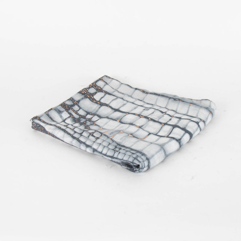 Strenesse Grey Silver Marble Print Scarf