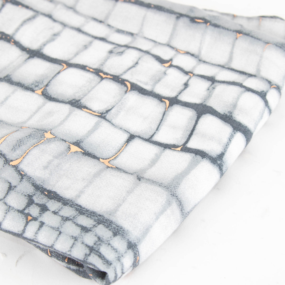 Strenesse Grey Silver Marble Print Scarf