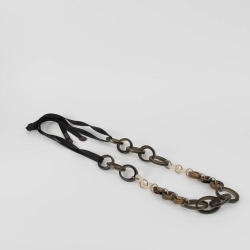 Marni Green Brown Interconnected Circles Necklace