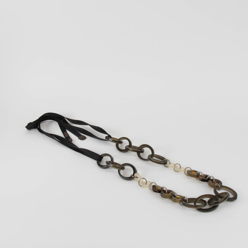Marni Green Brown Interconnected Circles Necklace
