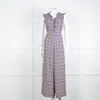 Paul & Joe Sister Navy White Orange Floral Print Sleeveless Jumpsuit