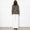 Le Tricot Perugia Green V Neck Jumper With Metallic Stripe