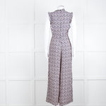 Paul & Joe Sister Navy White Orange Floral Print Sleeveless Jumpsuit