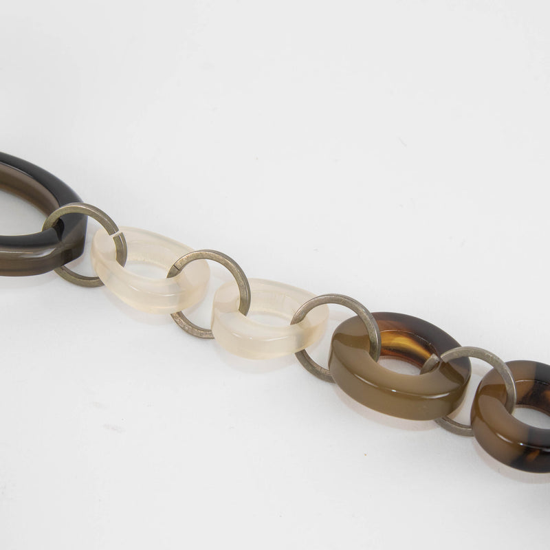 Marni Green Brown Interconnected Circles Necklace