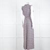 Paul & Joe Sister Navy White Orange Floral Print Sleeveless Jumpsuit