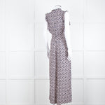 Paul & Joe Sister Navy White Orange Floral Print Sleeveless Jumpsuit