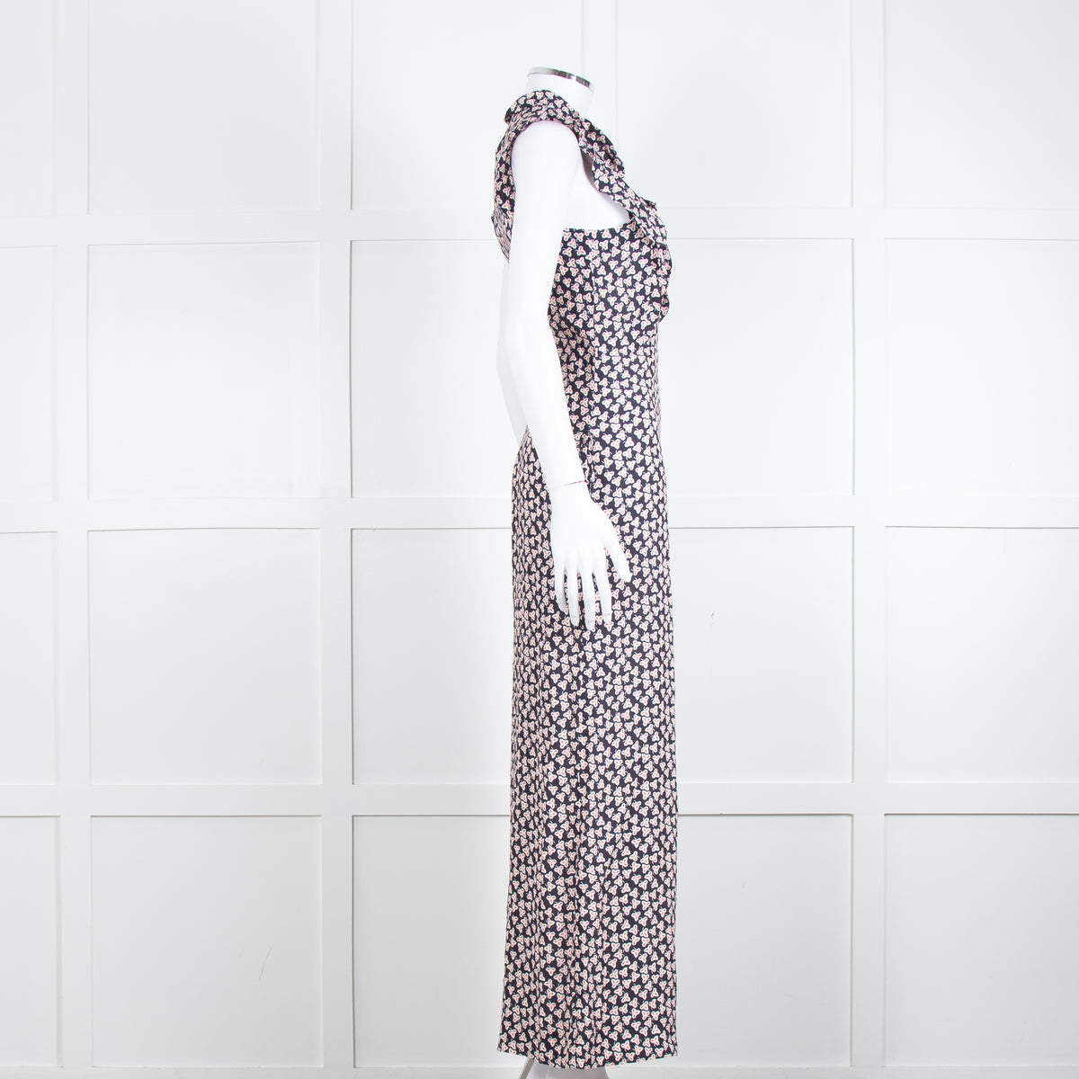 Paul & Joe Sister Navy White Orange Floral Print Sleeveless Jumpsuit