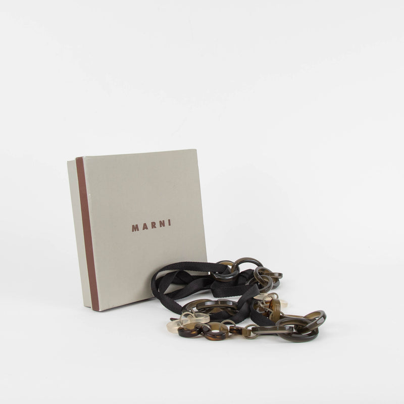 Marni Green Brown Interconnected Circles Necklace