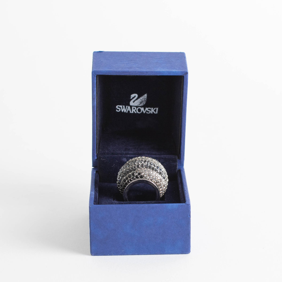 Swarovski Silver Charcoal Crystal Appolon Ring