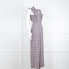 Paul & Joe Sister Navy White Orange Floral Print Sleeveless Jumpsuit