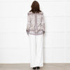 Charlotte Sparre Brown And White Dove Print Silk Top