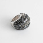 Swarovski Silver Charcoal Crystal Appolon Ring