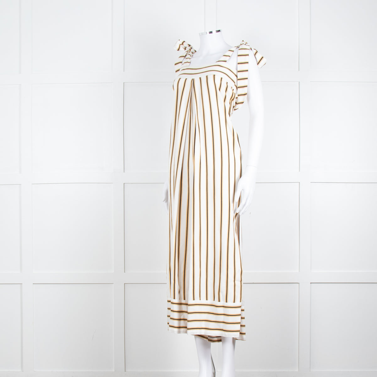 Sancia Cream Beige Striped Wide Leg Jumpsuit