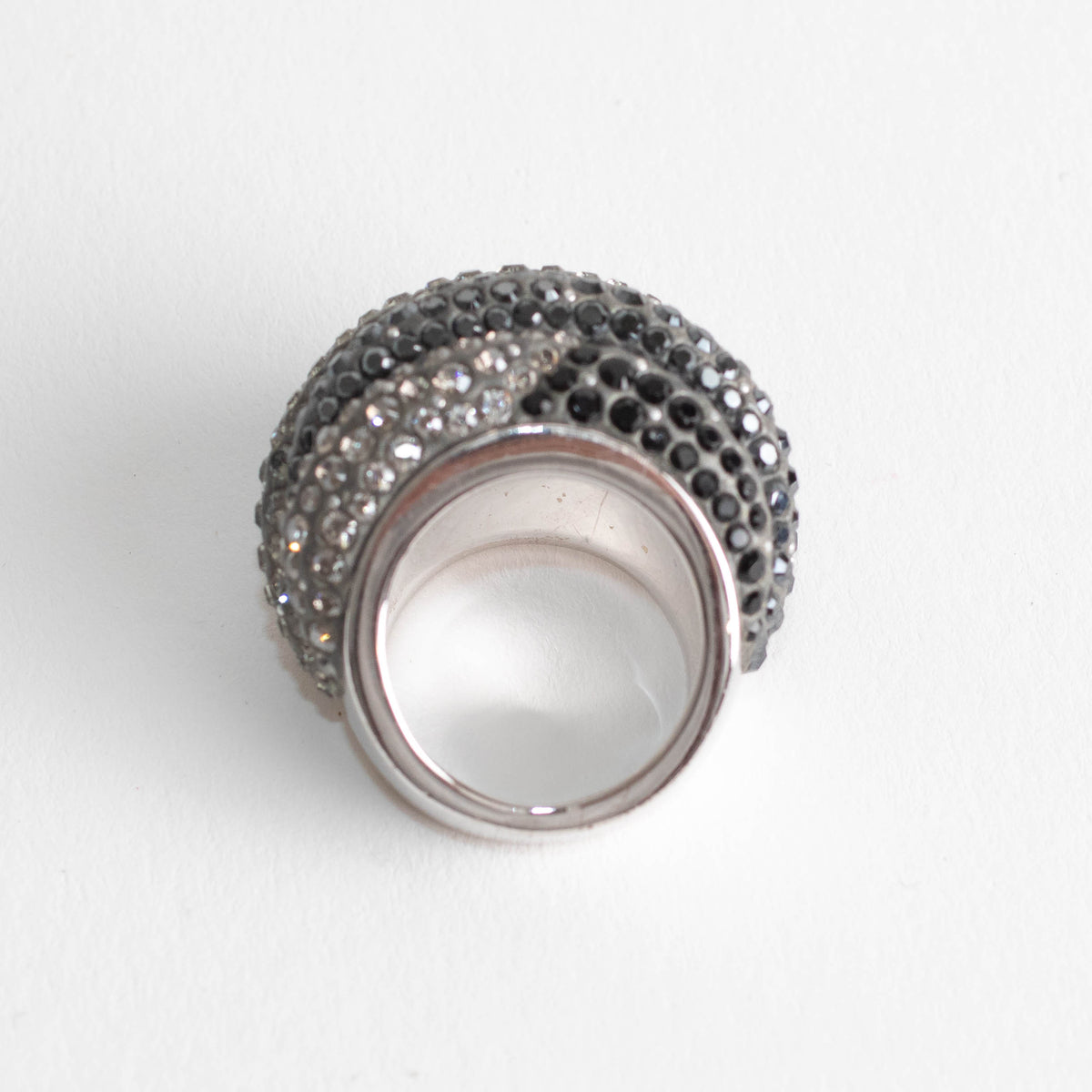 Swarovski Silver Charcoal Crystal Appolon Ring