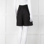 Posse Black Linen Pleated Front Shorts