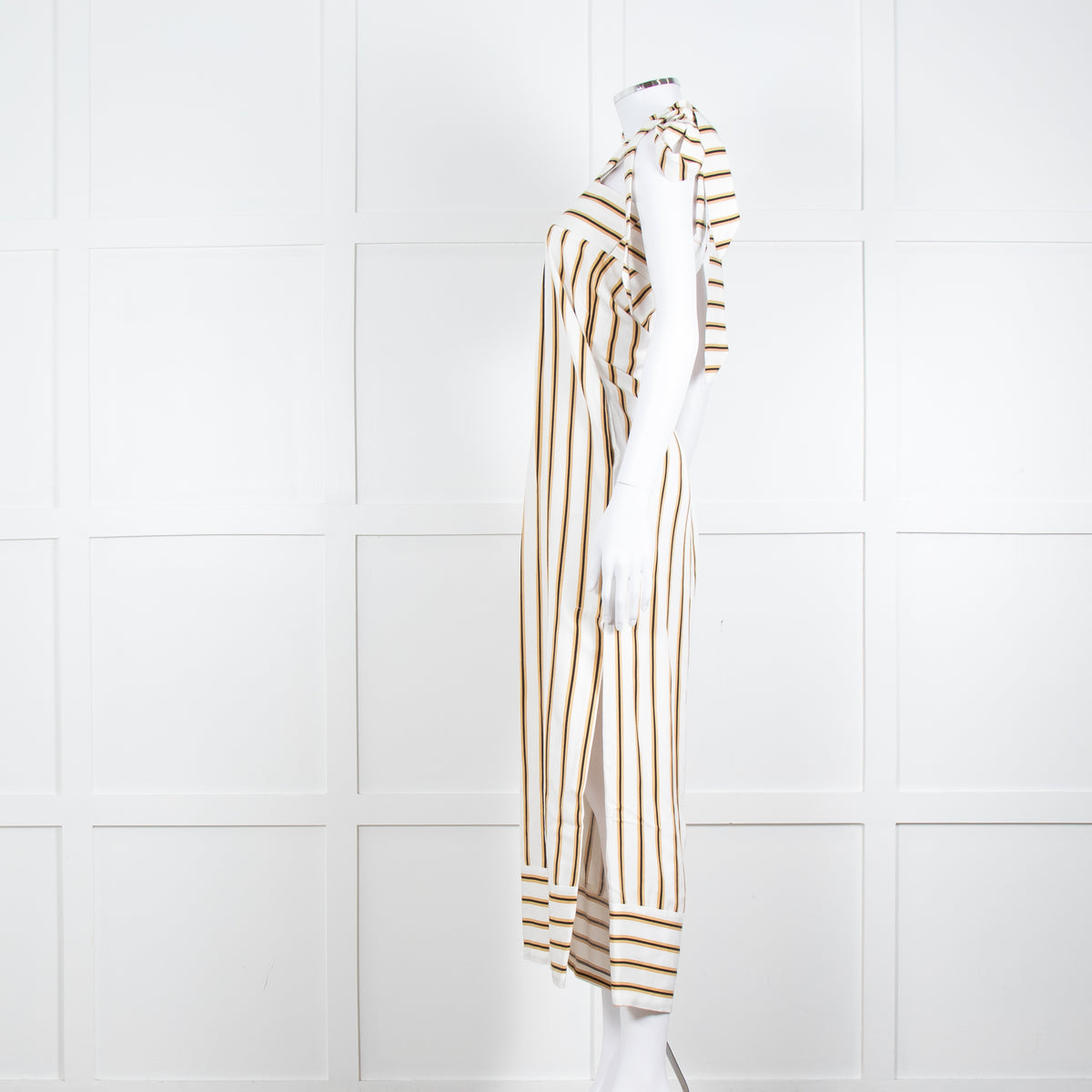 Sancia Cream Beige Striped Wide Leg Jumpsuit