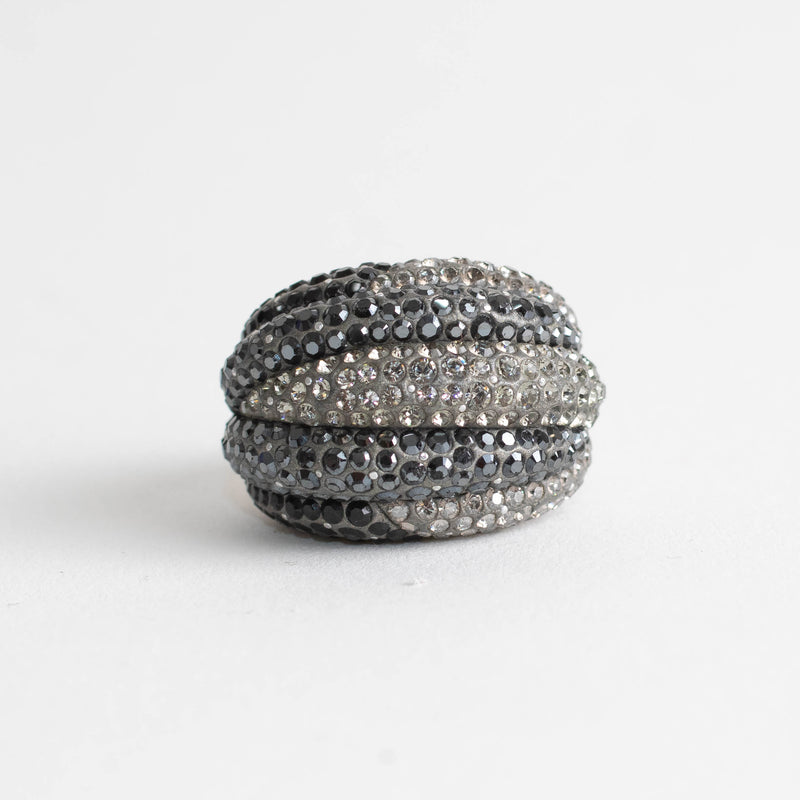 Swarovski Silver Charcoal Crystal Appolon Ring