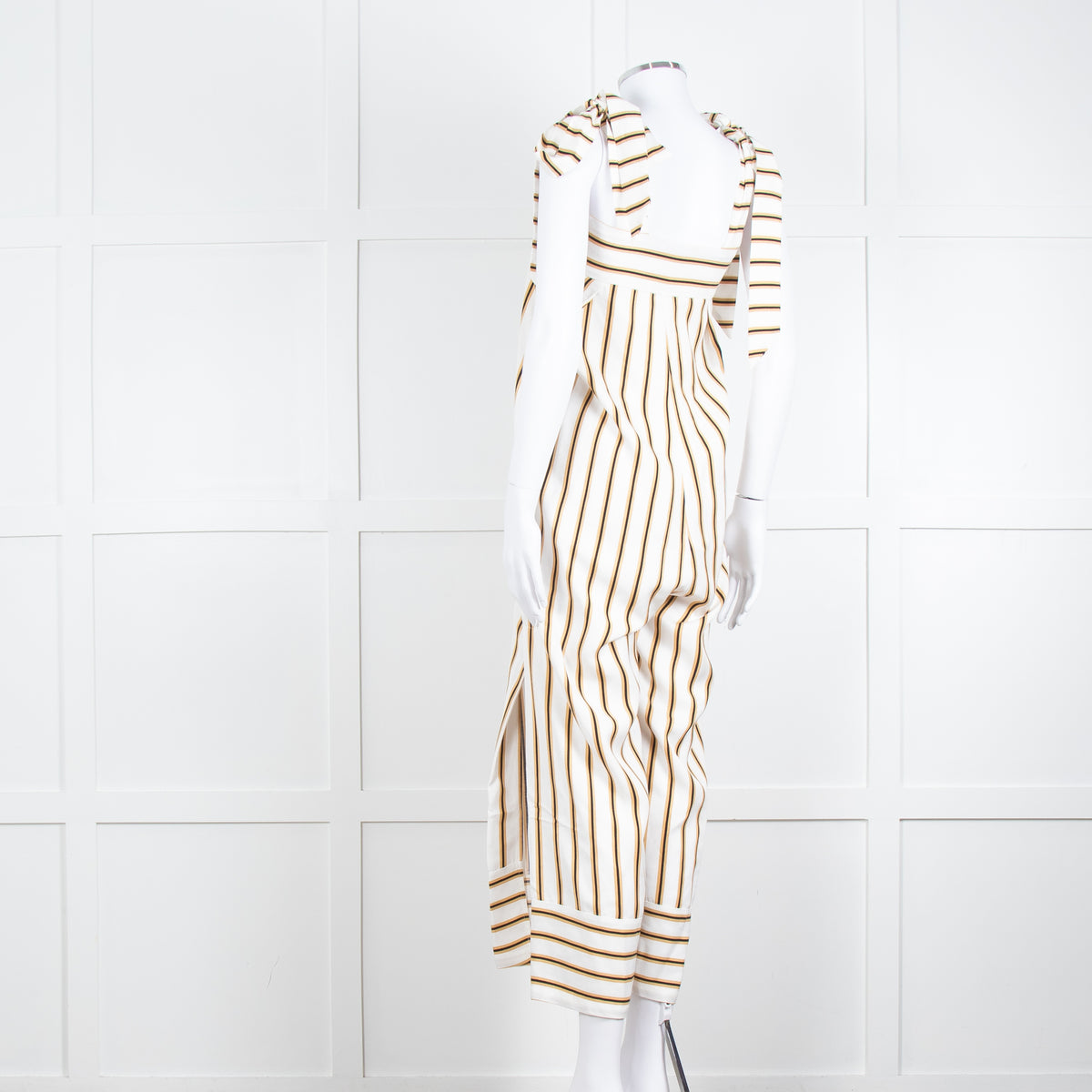 Sancia Cream Beige Striped Wide Leg Jumpsuit