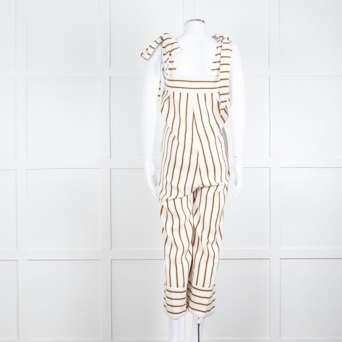 Sancia Cream Beige Striped Wide Leg Jumpsuit