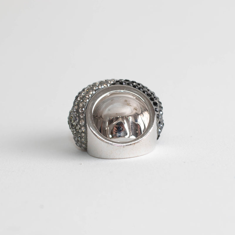 Swarovski Silver Charcoal Crystal Appolon Ring
