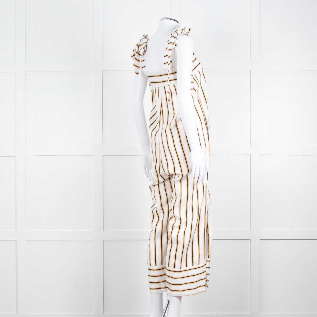 Sancia Cream Beige Striped Wide Leg Jumpsuit