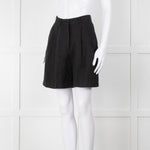 Posse Black Linen Pleated Front Shorts