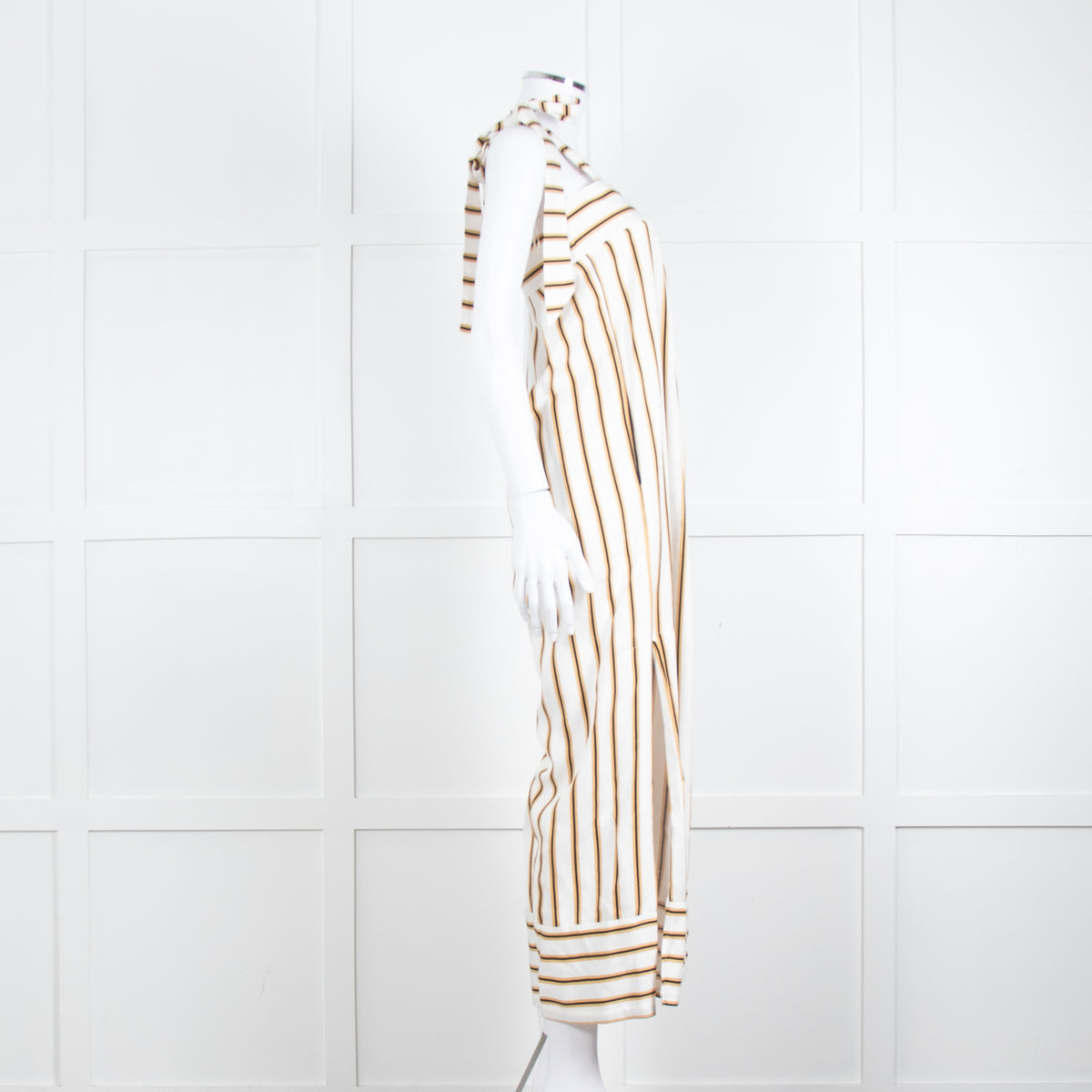 Sancia Cream Beige Striped Wide Leg Jumpsuit