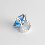 Swarovski Silver Blue Moonshine Crystal Statement Ring