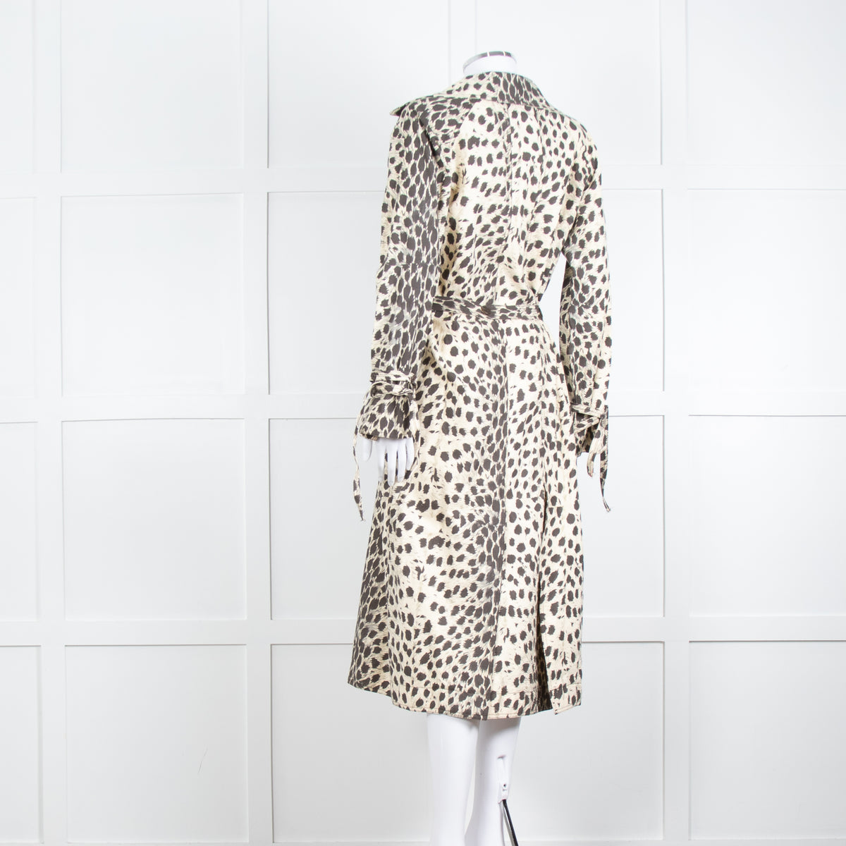 Sea New York Cream Grey Leopard Print Trench Coat