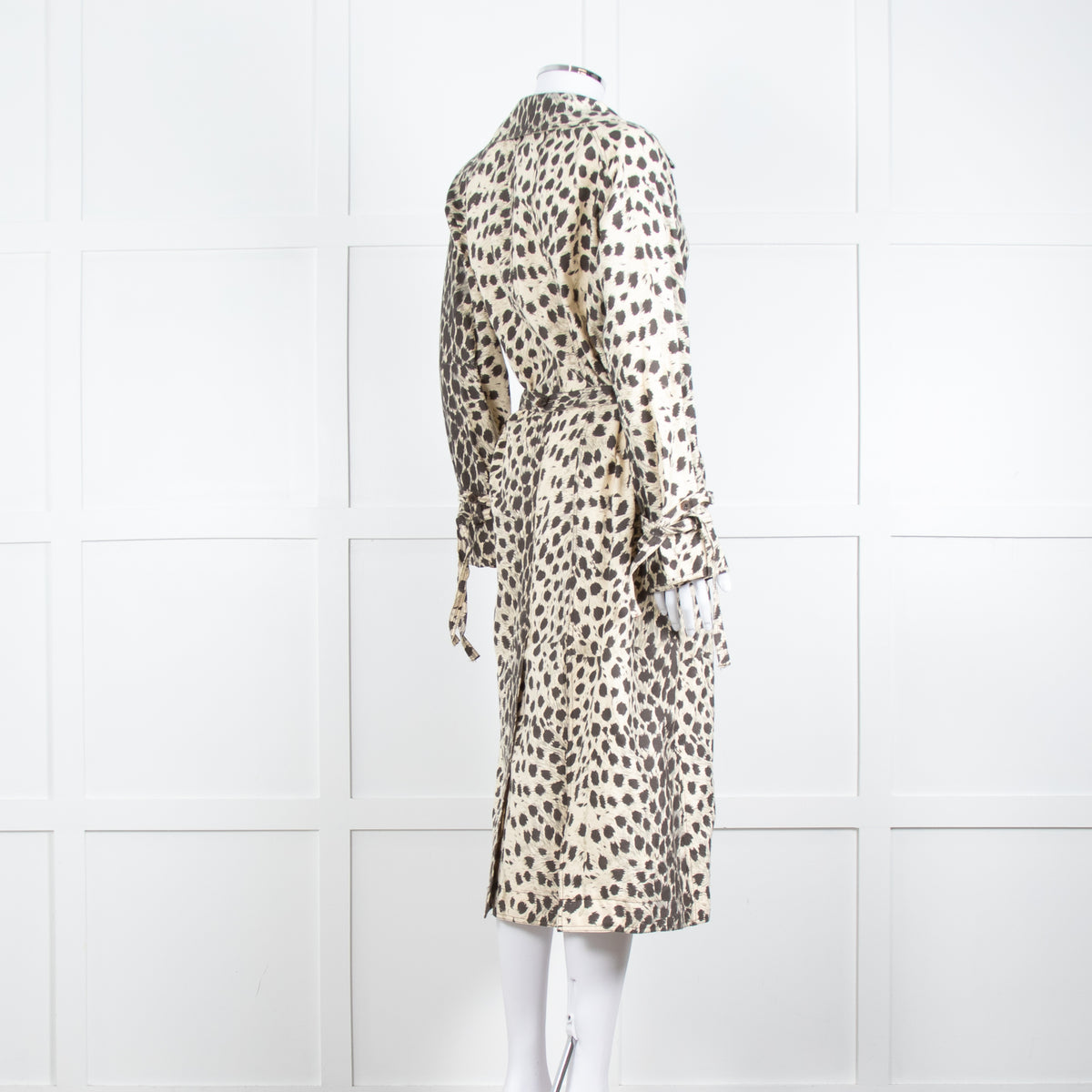 Sea New York Cream Grey Leopard Print Trench Coat