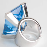 Swarovski Silver Blue Moonshine Crystal Statement Ring