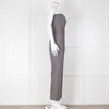 Pallas Grey Red Check Wool Strapless Jumpsuit