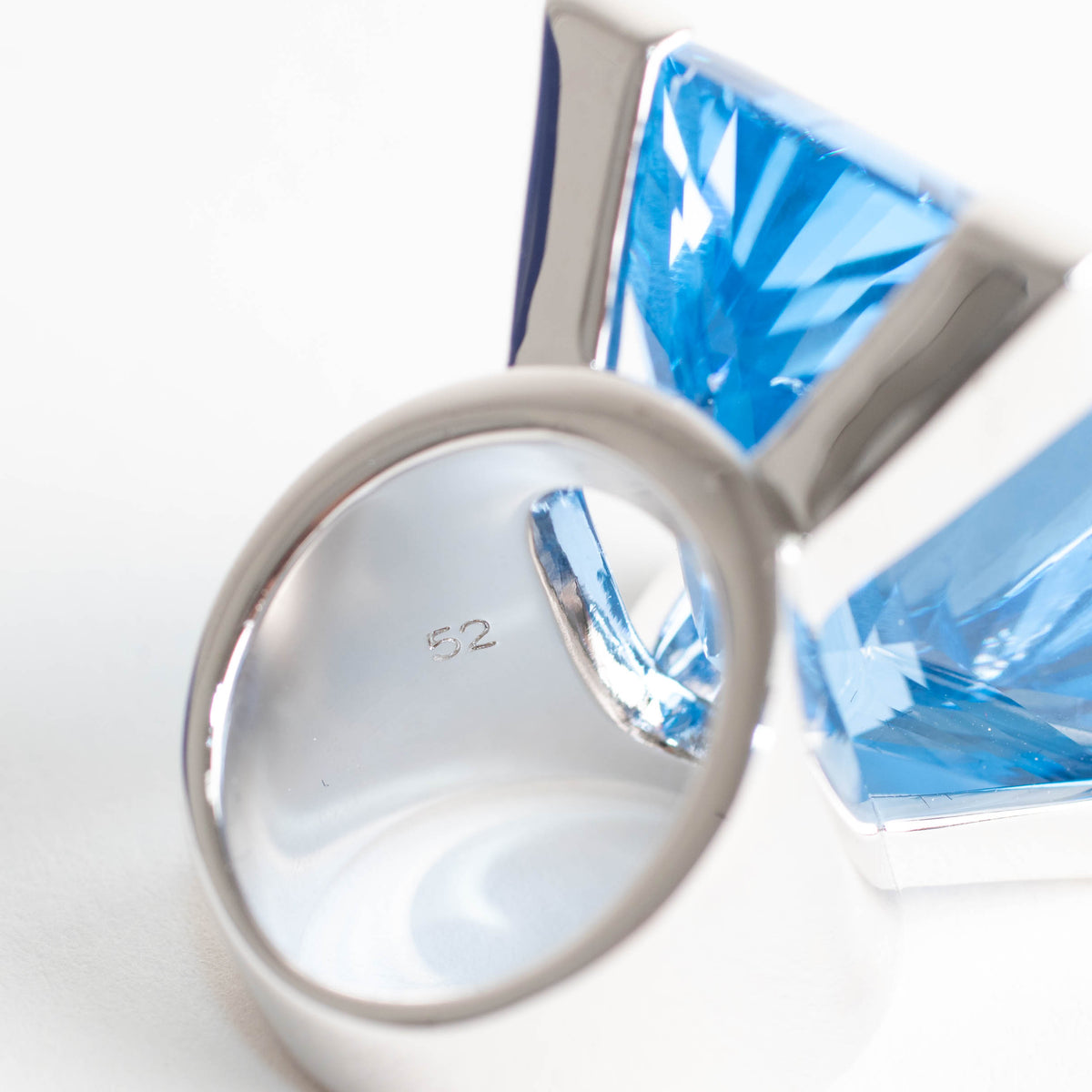 Swarovski Silver Blue Moonshine Crystal Statement Ring