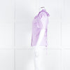 Twinset Actitude Lilac Frilled Collar Short Sleeve Cotton Top