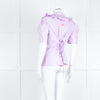 Twinset Actitude Lilac Frilled Collar Short Sleeve Cotton Top
