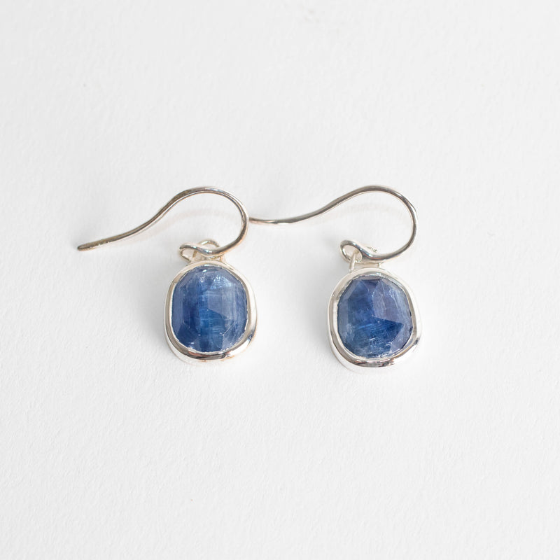 Monica Vinader Siren Silver Blue Stone Drop Earrings
