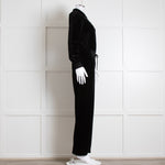 Me + Em Black Velvet Long Sleeve Jumpsuit