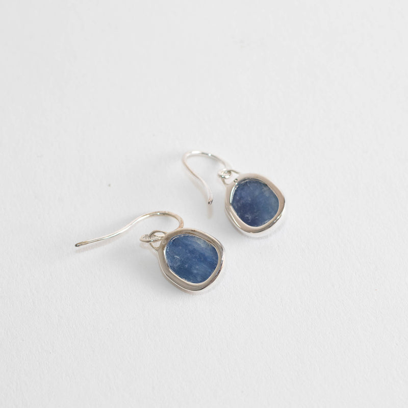 Monica Vinader Siren Silver Blue Stone Drop Earrings