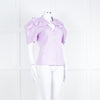 Twinset Actitude Lilac Frilled Collar Short Sleeve Cotton Top