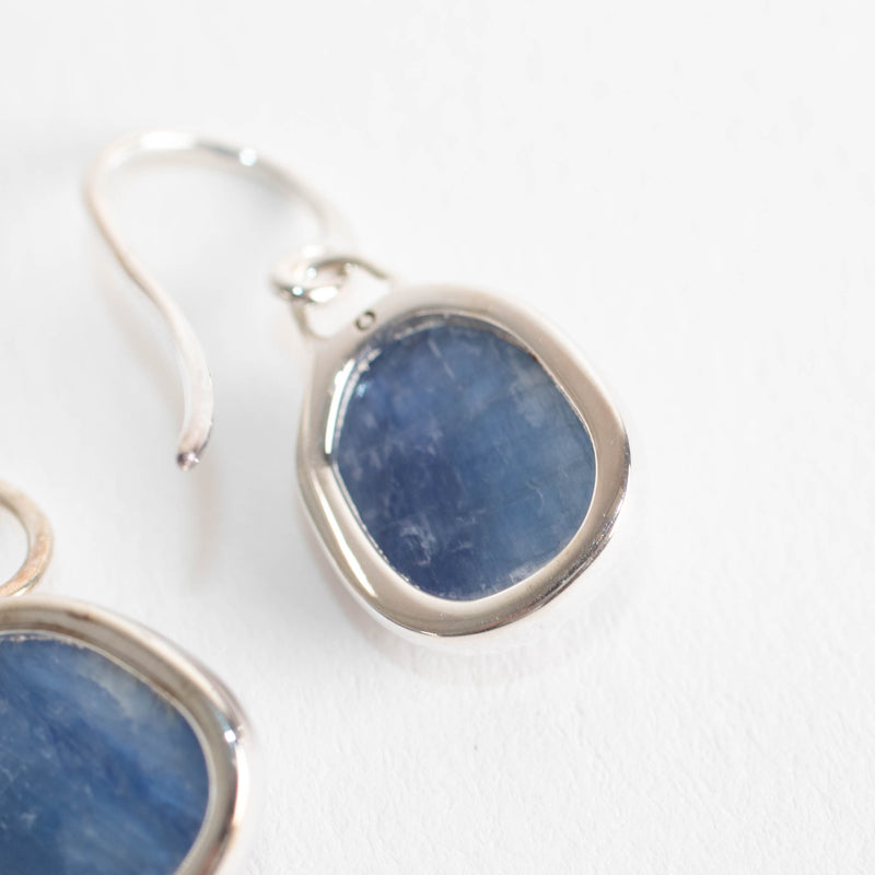 Monica Vinader Siren Silver Blue Stone Drop Earrings