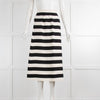 Valentino Black And Cream Stripe A Line Skirt