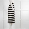 Valentino Black And Cream Stripe A Line Skirt