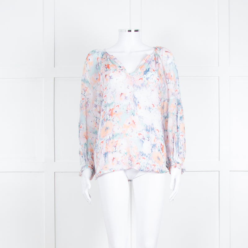 Velvet By Graham & Spencer Dusty Pink Grey Long Sleeve Top