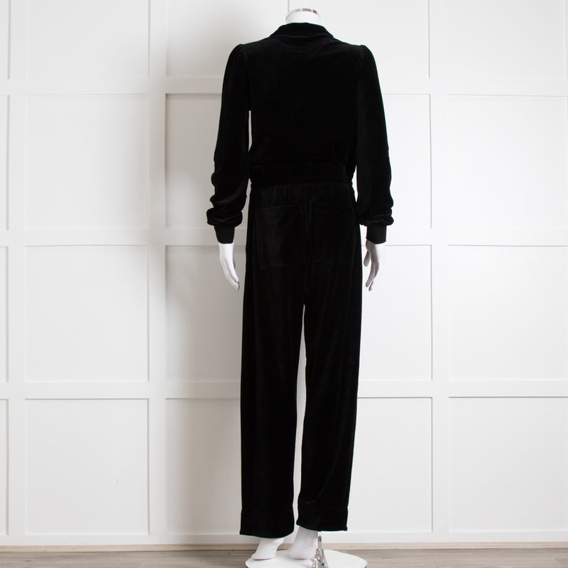 Me + Em Black Velvet Long Sleeve Jumpsuit