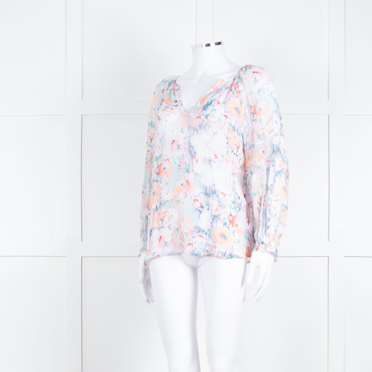 Velvet By Graham & Spencer Dusty Pink Grey Long Sleeve Top