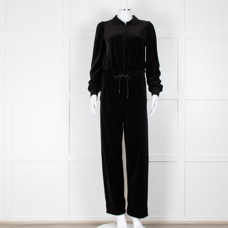 Me + Em Black Velvet Long Sleeve Jumpsuit