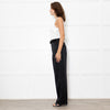 Joseph Black Satin High Waisted Belted Trousers