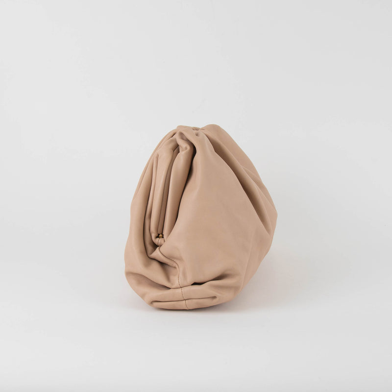 Bottega Veneta The Pouch Beige Clutch Bag